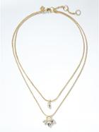 Banana Republic Womens Delicate Pearl Layer Necklace - Gold