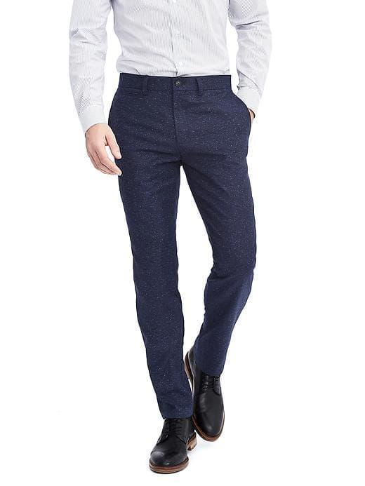 Banana Republic Mens Aiden Wool Blend Pant - Navy
