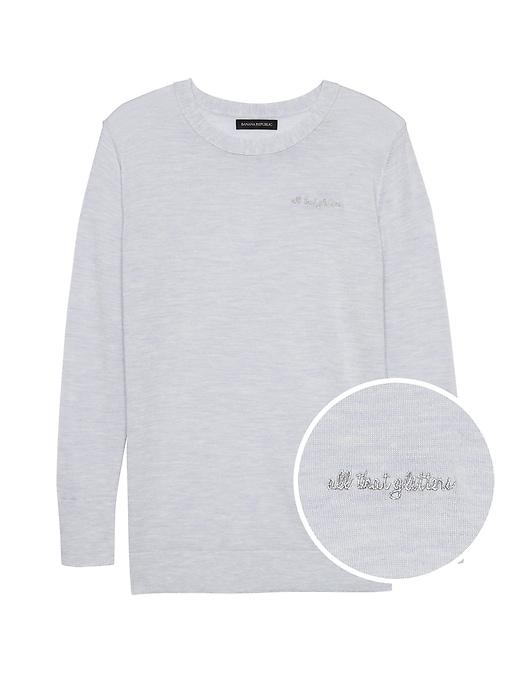Banana Republic Womens All That Glitters Sweater Heather Light Gray All That Glitters Size Xs