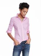 Banana Republic Womens Riley Fit Light Pink Shirt Size 0 - Raspberry Sorbet