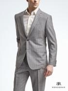 Banana Republic Standard Monogram Gray Stripe Wool Blend Suit Jacket - Gray