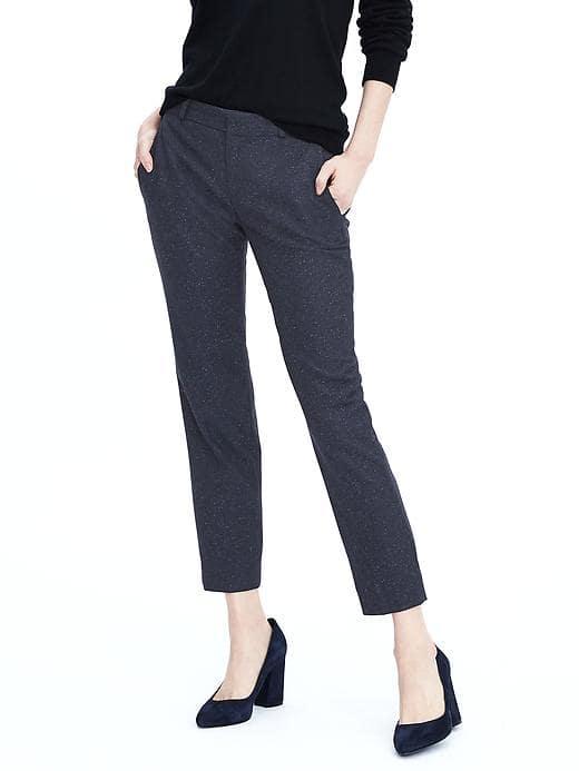 Banana Republic Womens Avery Wool Blend Pant - Navy Combo
