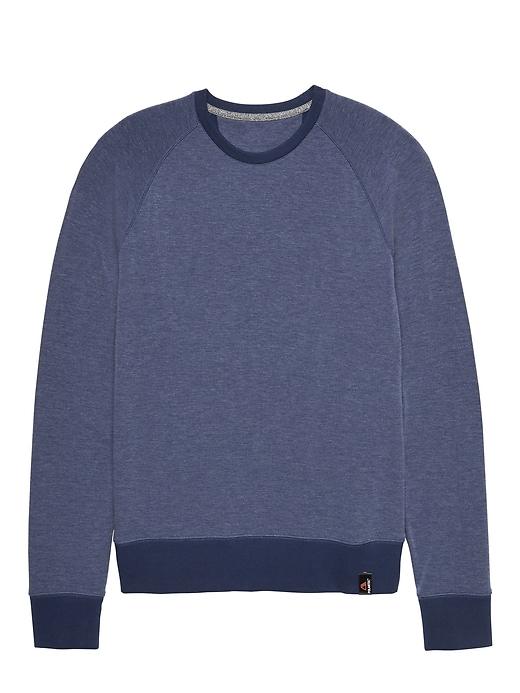 Banana Republic Mens Polartec Fleece Raglan-sleeve Sweatshirt Navy Blue Size Xs
