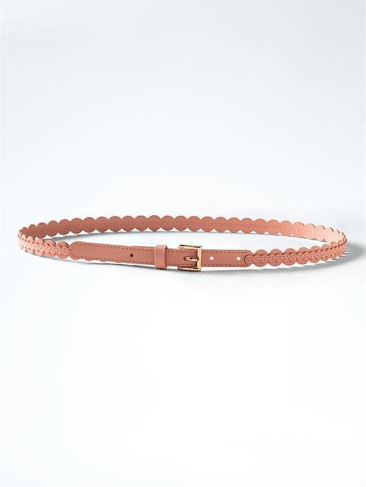 Banana Republic Skinny Scallop Trouser Belt - Light Brown