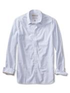 Banana Republic Heritage Graphic Check Oxford Size L Tall - Marina Blue