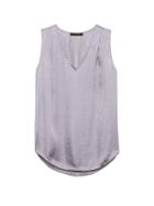 Banana Republic Womens Petite Soft Satin Pleated Drapey Tank Light Gray Size Xs