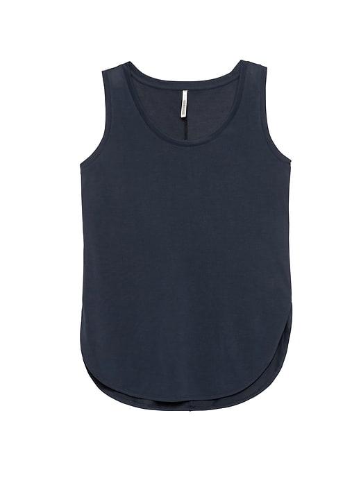 Banana Republic Womens Sandwashed Modal Blend Round-hem Tank Navy Size Xs