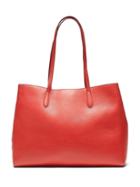 Banana Republic Womens Italian Leather East-west Tote Deep Red Size One Size