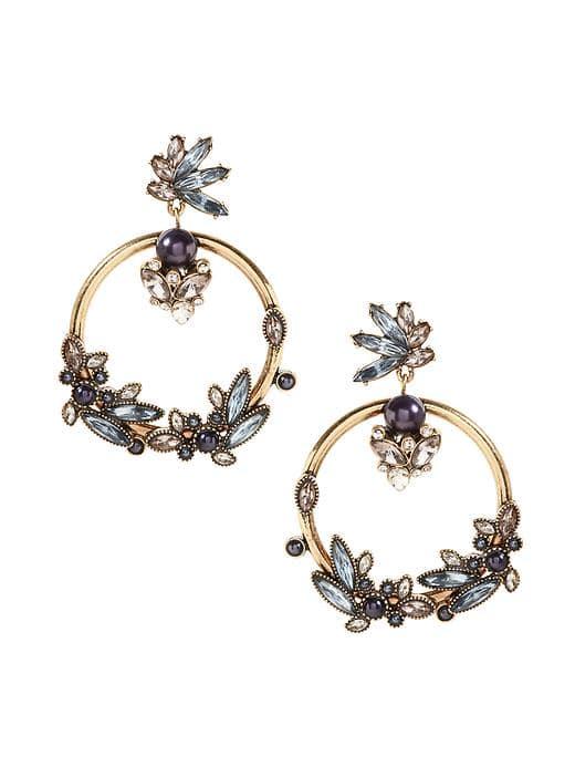 Banana Republic Pearl Heirloom Hoop Earring - Blue