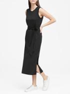 Banana Republic Womens Soft Ponte Midi Tank Dress With Side Slits Black Size S