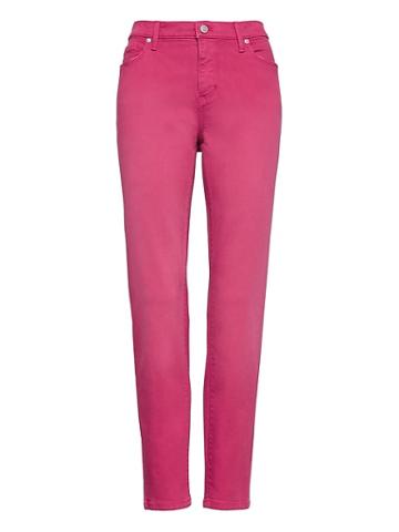 Banana Republic Womens Skinny Color Wash Ankle Jean Pink Dust Size 33