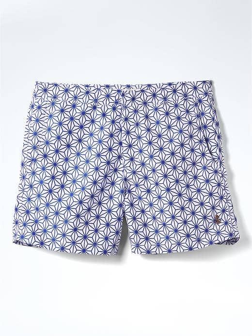 Banana Republic Mens Retro Marine Print Swim Short - Blue Print