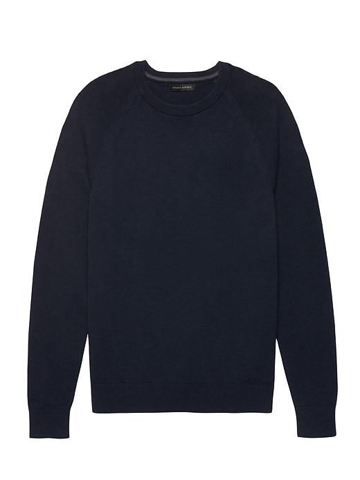 Banana Republic Mens Textured Cotton Crew-neck Sweater Navy Blue Size Xxs