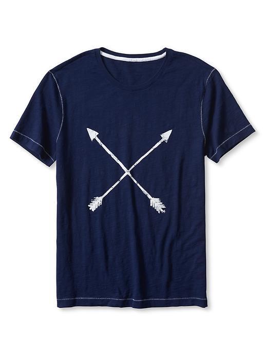 Banana Republic Mens Arrows Graphic Tee Size L Tall - Navy Star