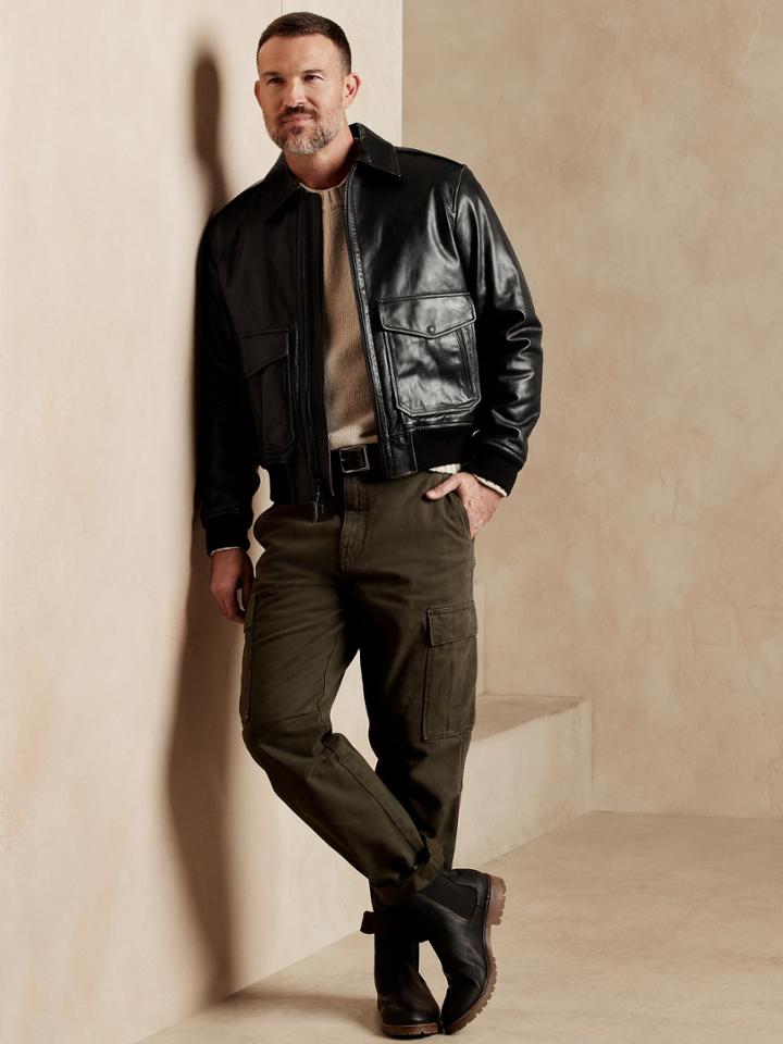 Br Archives Leather Aviator Jacket
