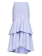 Banana Republic Womens Petite Super-stretch High-low Maxi Skirt Light Blue Size 0