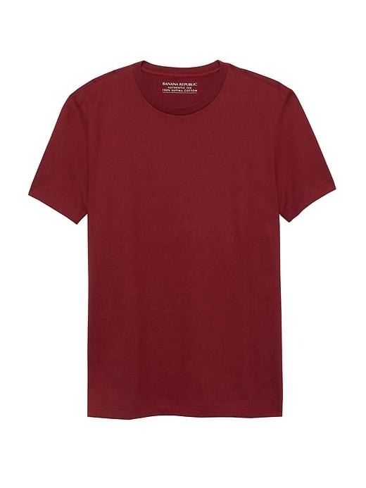 Banana Republic Mens Authentic Supima Cotton Crew-neck T-shirt Crimson Size L