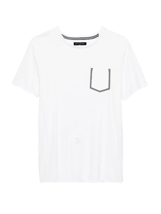 Banana Republic Mens Pocket Crew-neck T-shirt With Coolmax Technology White Size L