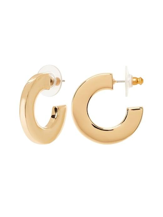 Banana Republic Womens Small Flat Hoop Earring Gold Size One Size