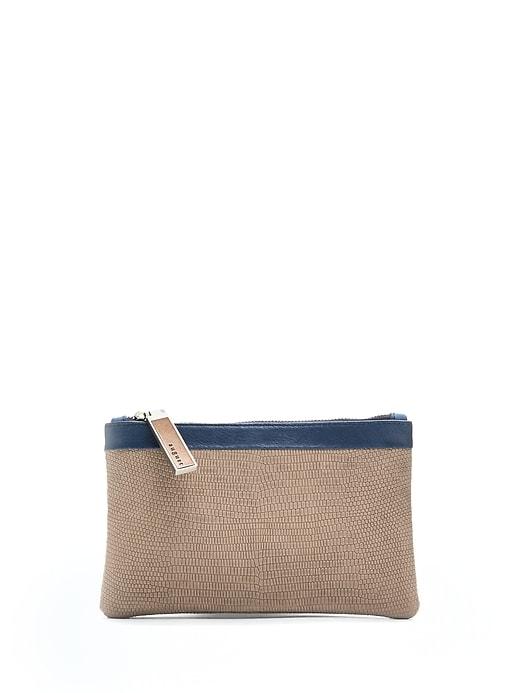 Banana Republic Womens August Handbags   Maiori Pouch Taupe Lizard Effect Leather Size One Size