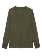 Banana Republic Womens Drapey V-neck Top Mistletoe Green Size M