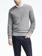 Banana Republic Mens Performance Links Crew Pullover - Chrome Grey