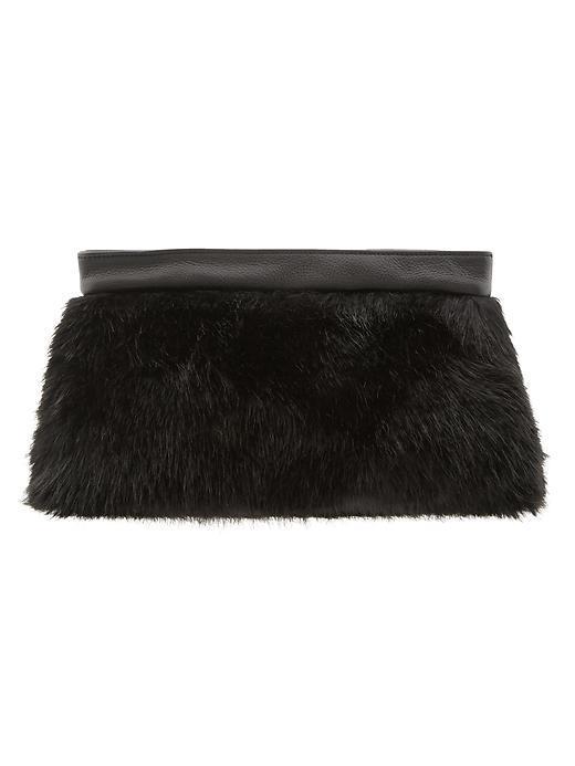 Banana Republic Faux Fur Clutch - Black
