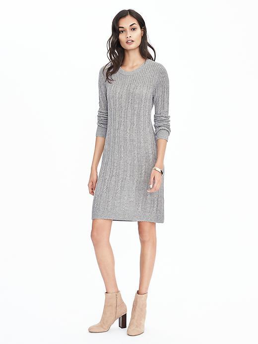 Banana Republic Womens Cable Sweater Dress - Gray