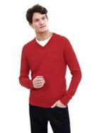 Banana Republic Mens Silk Linen Vee Pullover Size L Tall - New Vermillion