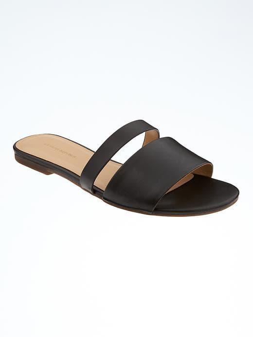 Banana Republic Double Strap Slides - Black