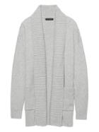 Banana Republic Womens Cotton-merino Wool Blend Coatigan Sweater Heather Light Gray Size S
