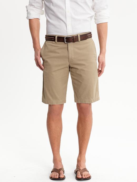 Banana Republic Solid Color Cotton Shorts - Coconut Husk 110