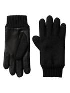 Banana Republic Mens Wool-leather Glove Dark Charcoal Gray Size S