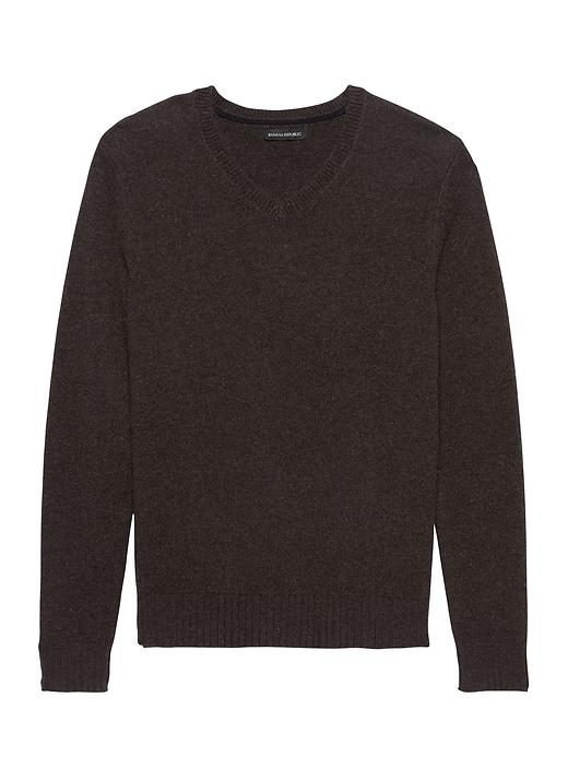 Banana Republic Mens Extra-fine Italian Merino Woolv-neck Sweater Rich Chocolate Brown Size Xs