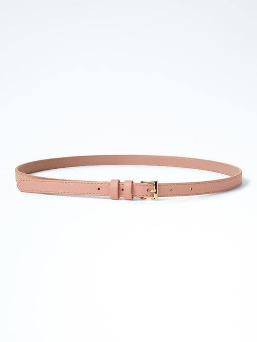 Banana Republic Saffiano Skinny Belt - Soft Peach