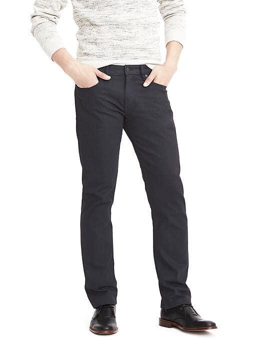 Banana Republic Mens Straight Grey Coated Jean - Dark Gray
