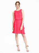 Banana Republic Womens Tiered Rufflel Skirt Dress Size 0 - Neon Coral Reef