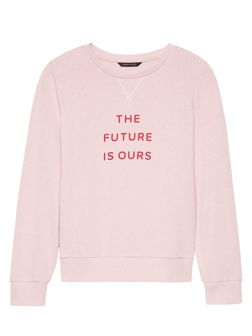 Banana Republic Womens French Terry Sweatshirt Pink Blush Size Xl