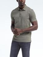 Banana Republic Mens Luxury Touch Print Polo - Olive