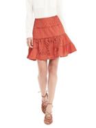 Banana Republic Womens Heritage Tiered Jacquard Skirt Size 0 - Coral