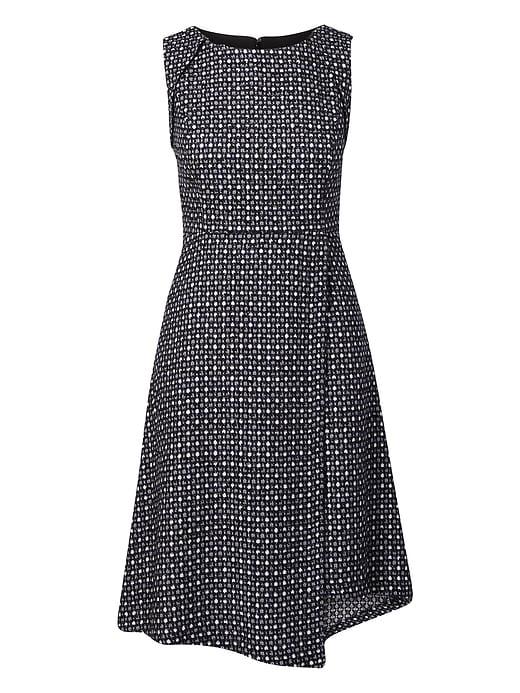 Banana Republic Womens Wrap-front Tweed Dress Blue Combo Size 12