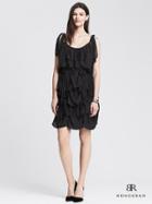 Banana Republic Womens Monogram Fringe Ruffle Dress - Black