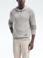 Banana Republic Mens Performance Linen Sweater Hoodie - Platinum