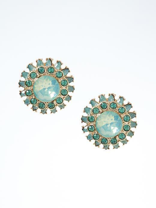 Banana Republic Sparkle Burst Earrings - Green