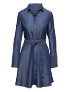 Banana Republic Womens Petite Tencel Fit-and-flare Shirt Dress Dark Denim Size 0