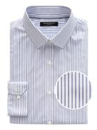 Banana Republic Mens Camden Standard-fit Non-iron Stripe Shirt Riviera Blue Size M