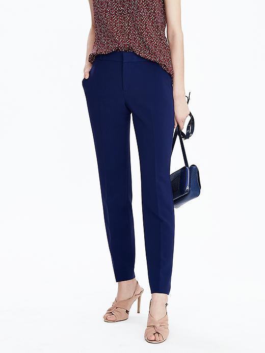 Banana Republic Womens Ryan Fit Blue Slim Straight Pant Size 12 Short - Bold Blue