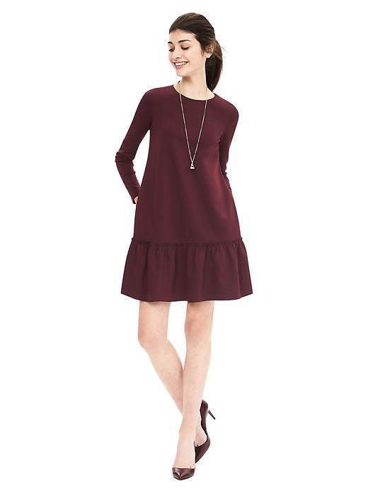 Banana Republic Womens Drop Waist Ponte Dress Size 0 Petite - Black Rose
