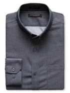 Banana Republic Mens Grant Fit Black Chambray Non Iron Shirt Size L Tall - Black