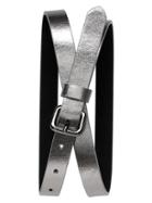 Banana Republic Metallic Faux Leather Belt - Silver